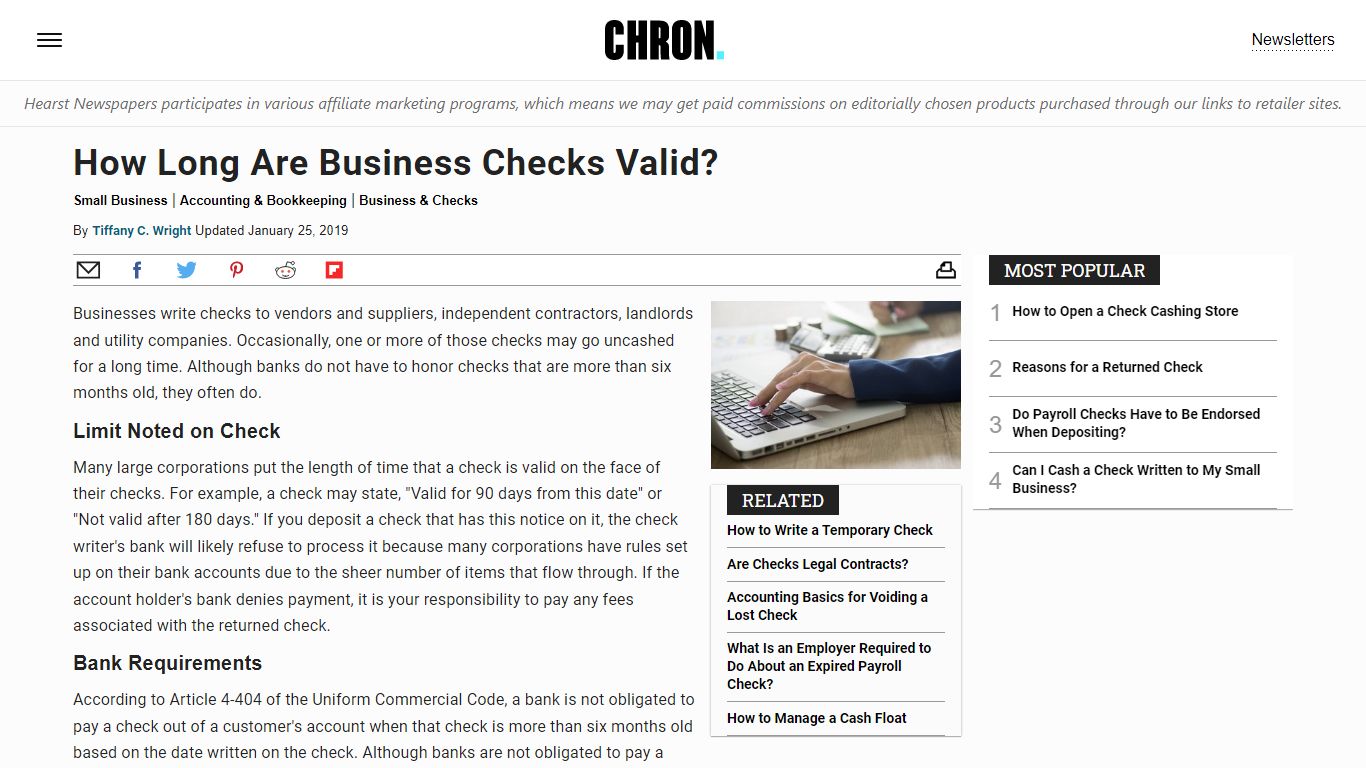 How Long Are Business Checks Valid? | Small Business - Chron